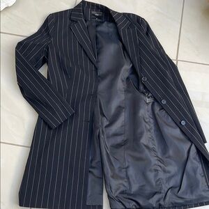 Black Pinstripe Women's Coat